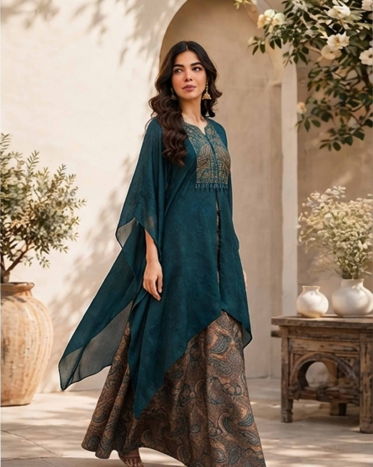 Classy Elegant Most Loved Designer Fusion Wear set For Women