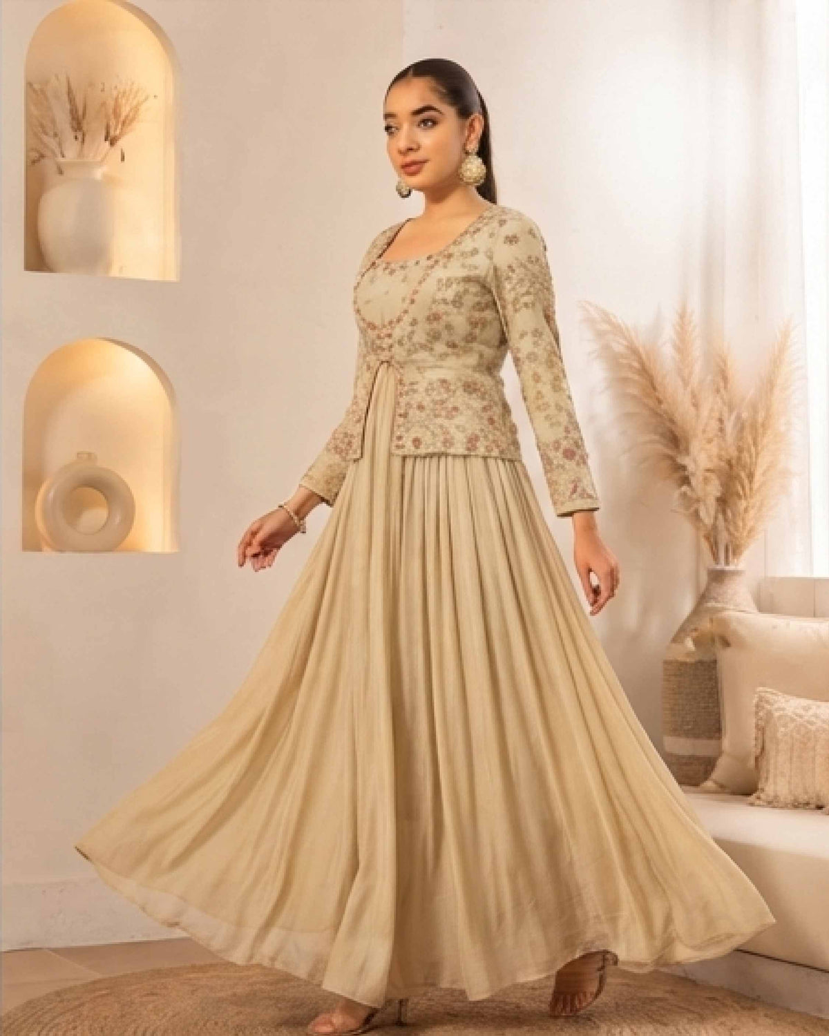 Classy Elegant Most Loved Designer Fusion Wear set For Women