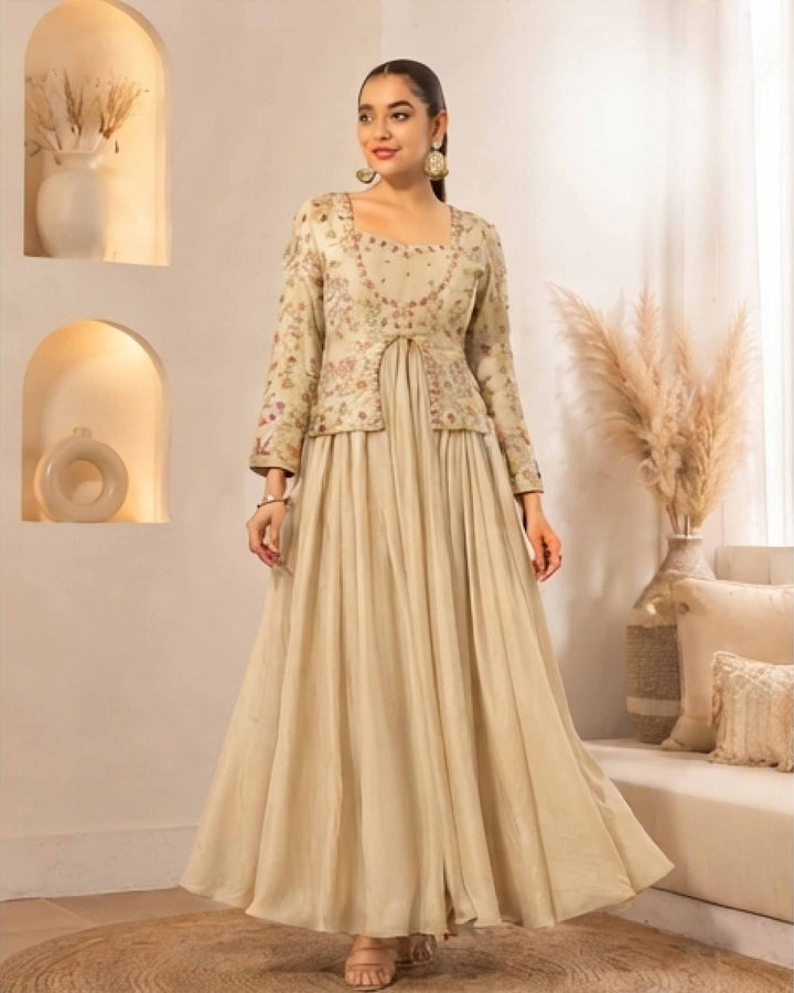 Classy Elegant Most Loved Designer Fusion Wear set For Women