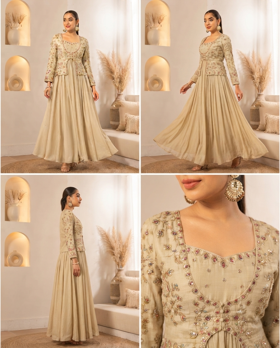 Classy Elegant Most Loved Designer Fusion Wear set For Women