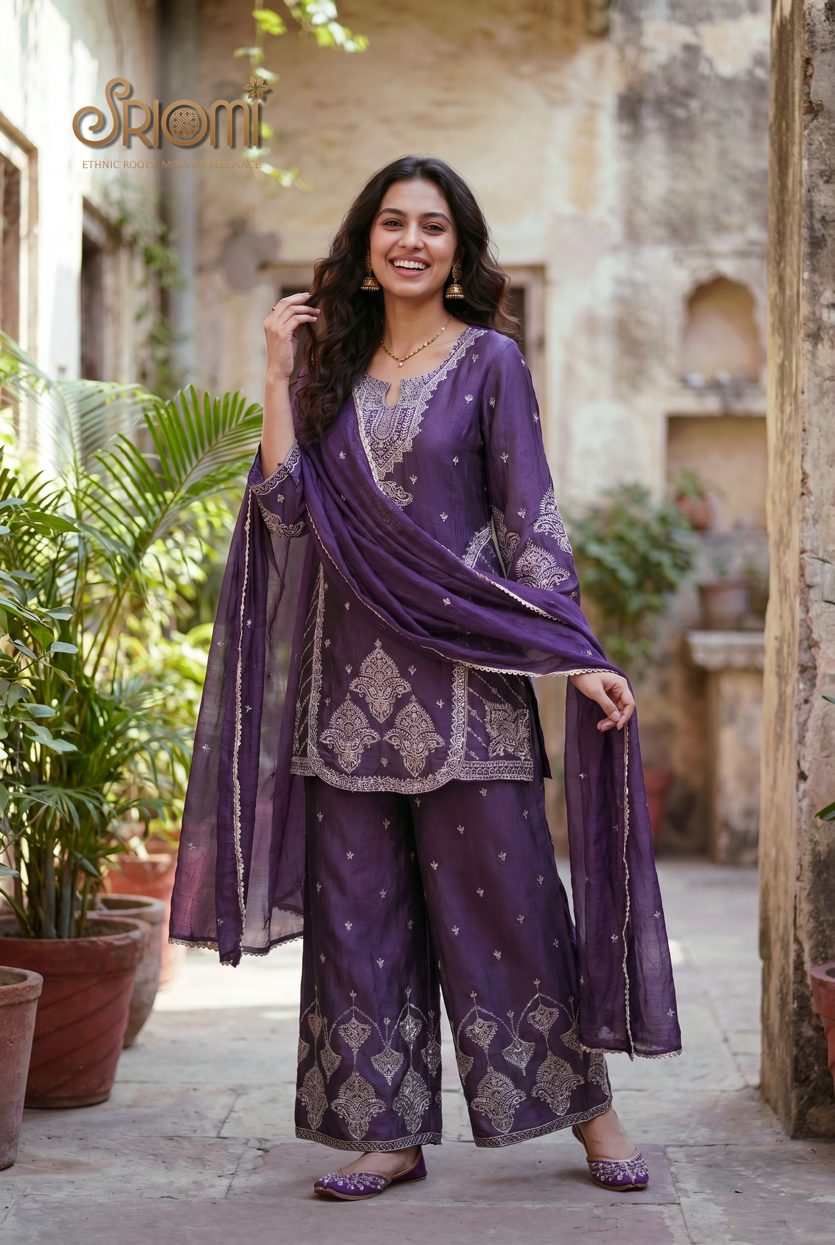 Designer Palazzo Suit Set
