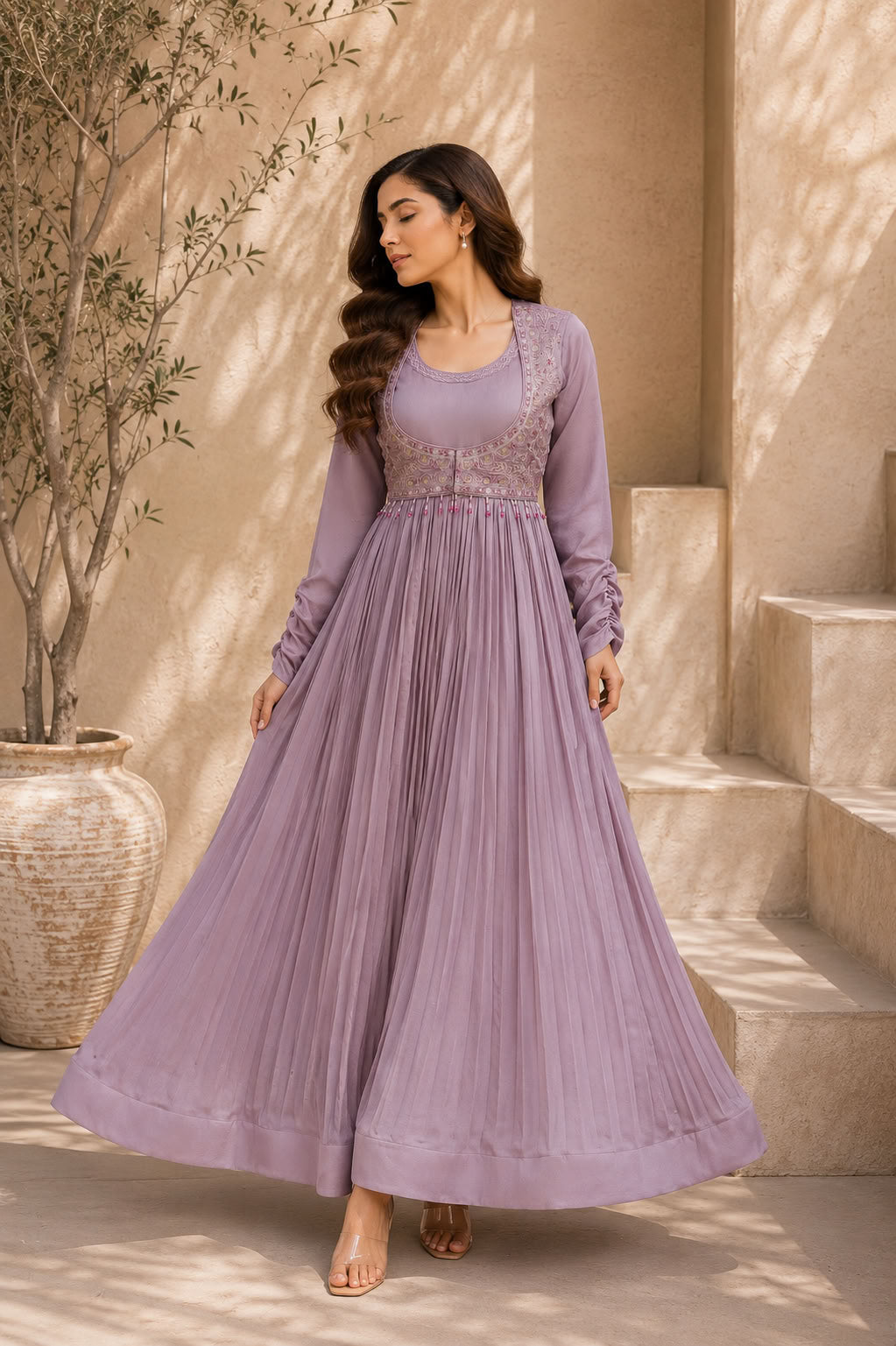 Classy Elegant Most Loved Designer Fusion Wear set For Women