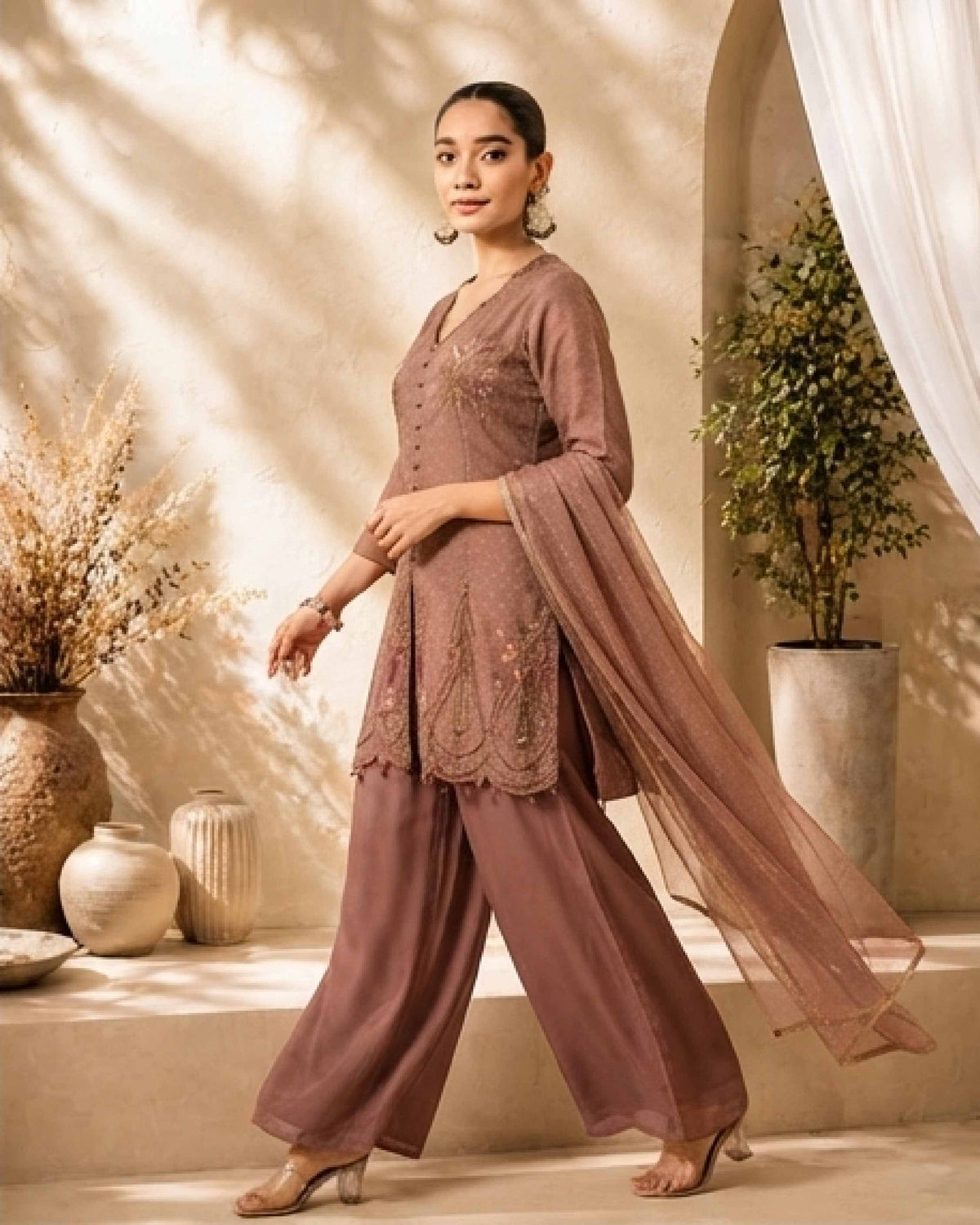 Classy Elegant Most Loved Designer Fusion Wear set For Women