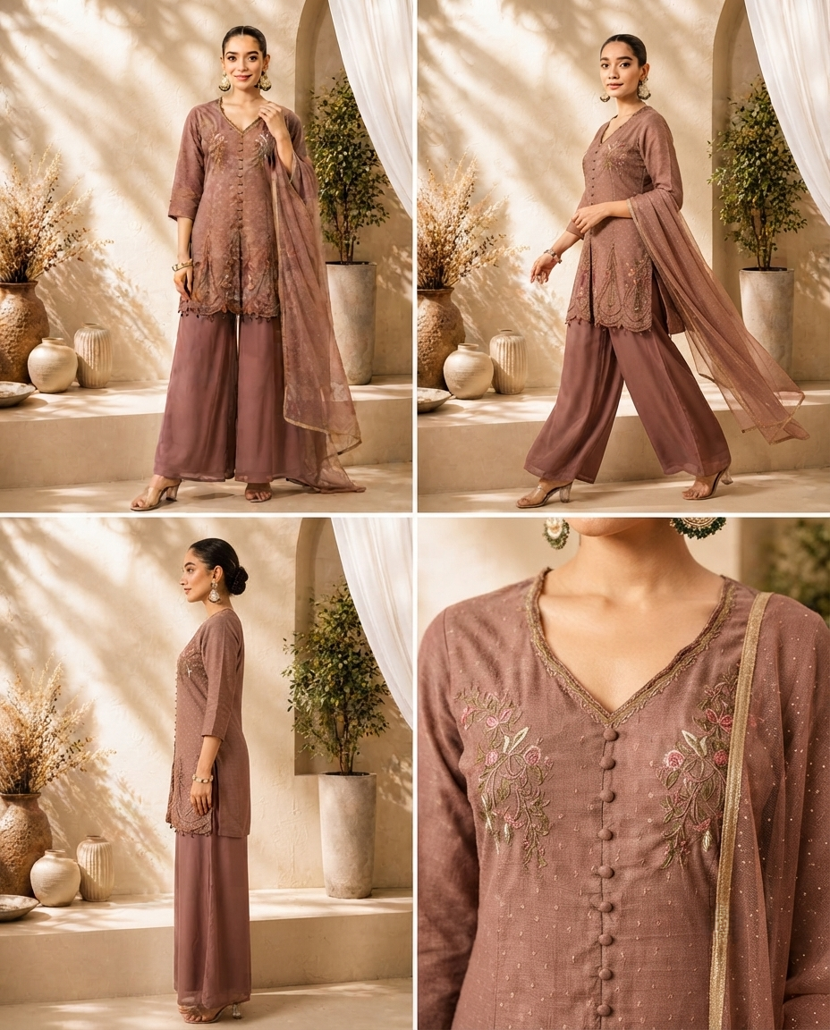 Classy Elegant Most Loved Designer Fusion Wear set For Women