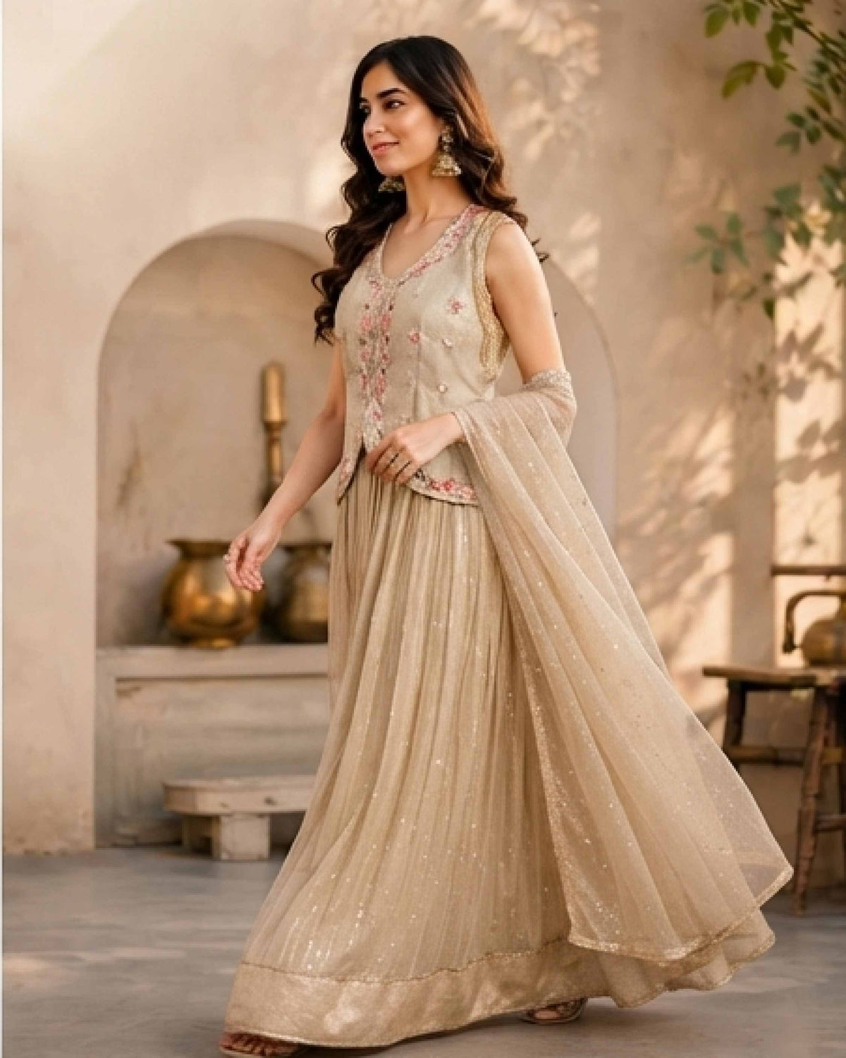 Classy Elegant Most Loved Designer Fusion Wear set For Women