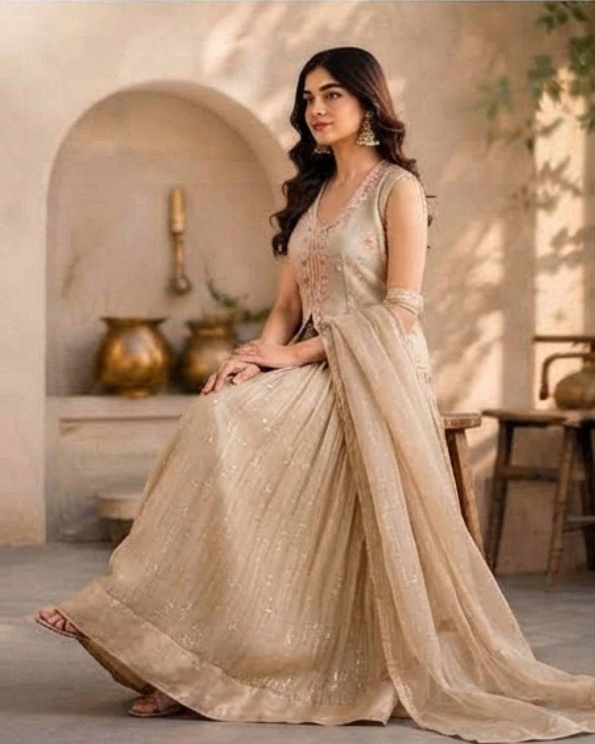 Classy Elegant Most Loved Designer Fusion Wear set For Women