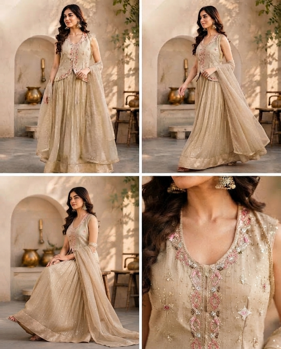 Classy Elegant Most Loved Designer Fusion Wear set For Women