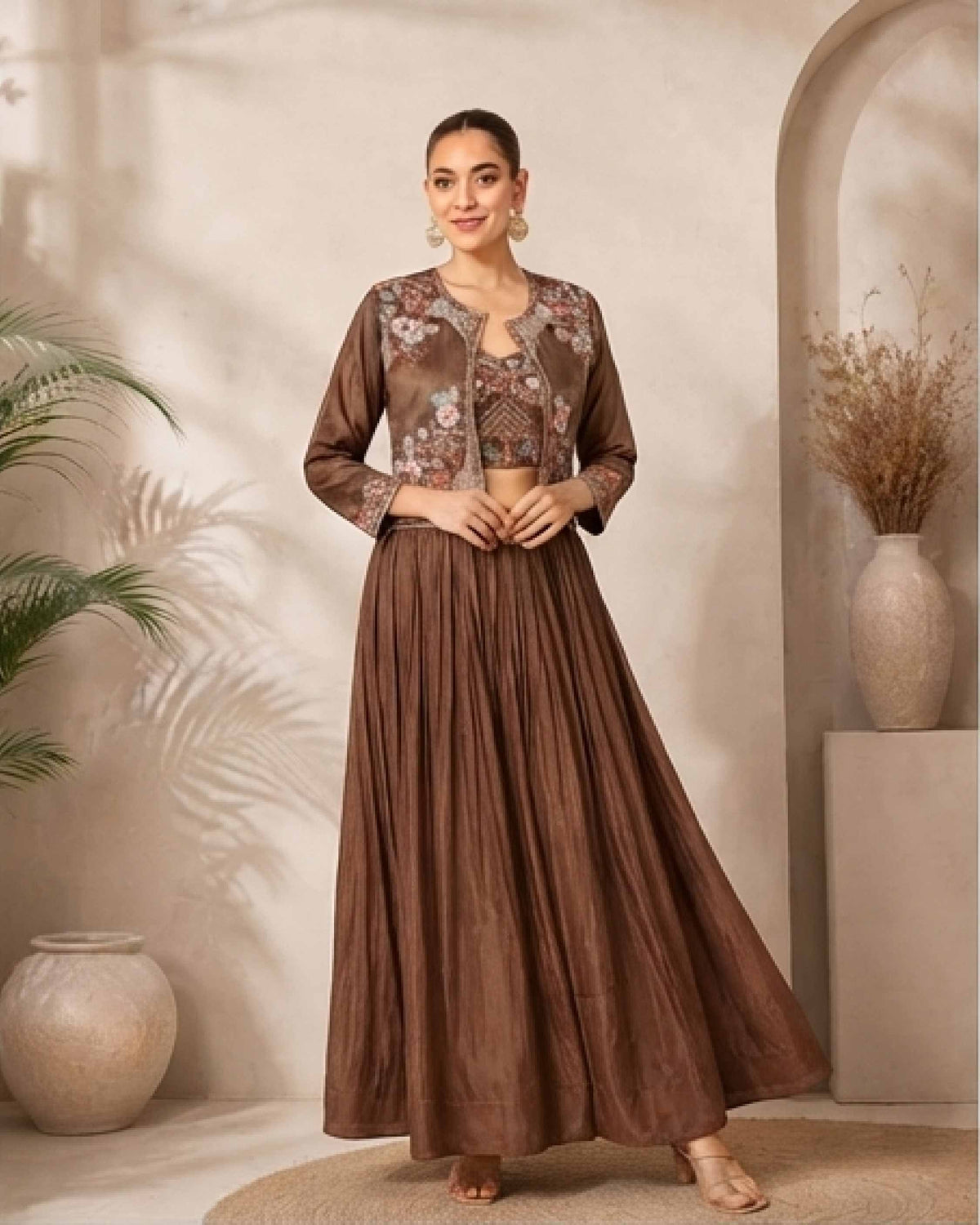Classy Elegant Most Loved Designer Fusion Wear set For Women