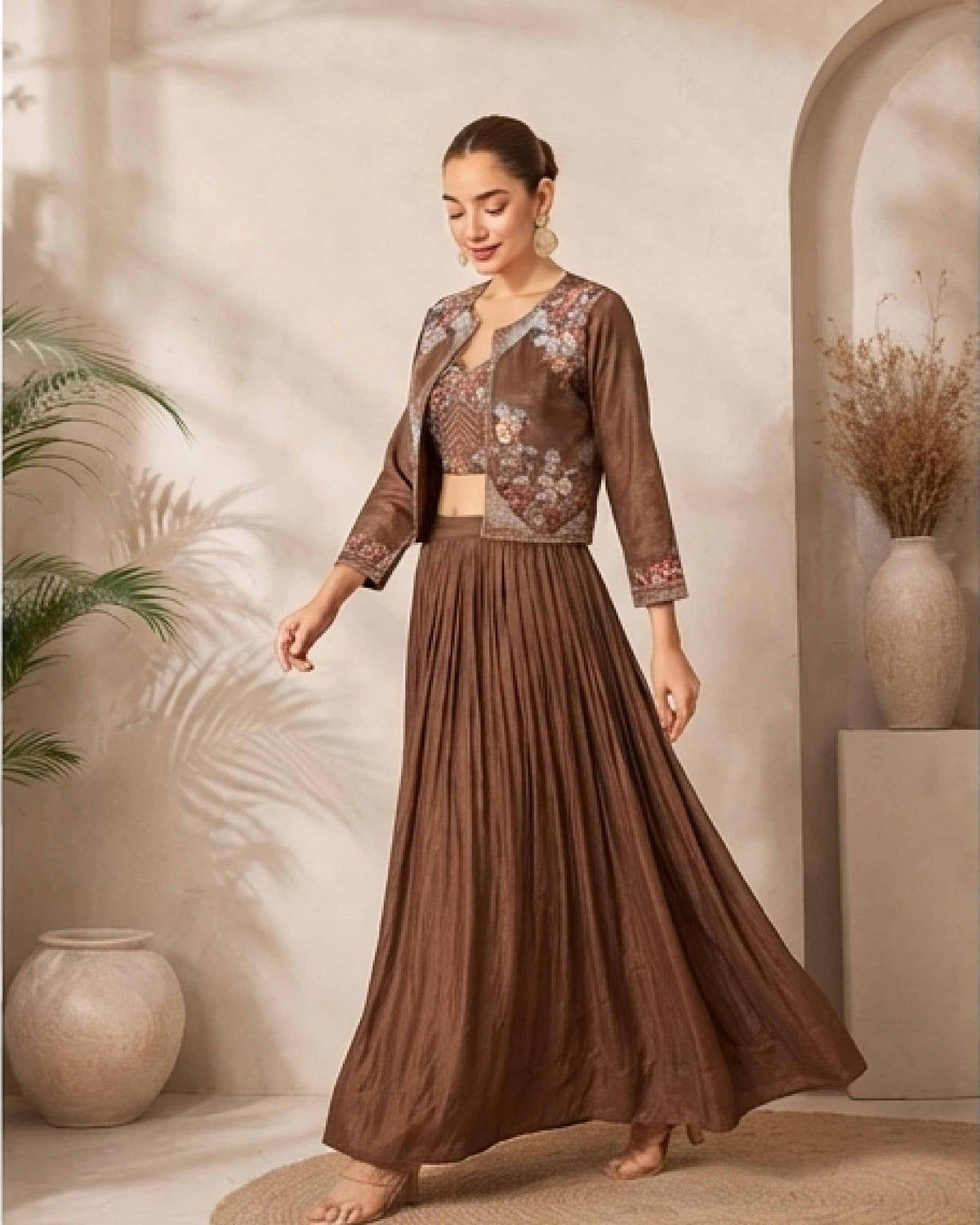 Classy Elegant Most Loved Designer Fusion Wear set For Women
