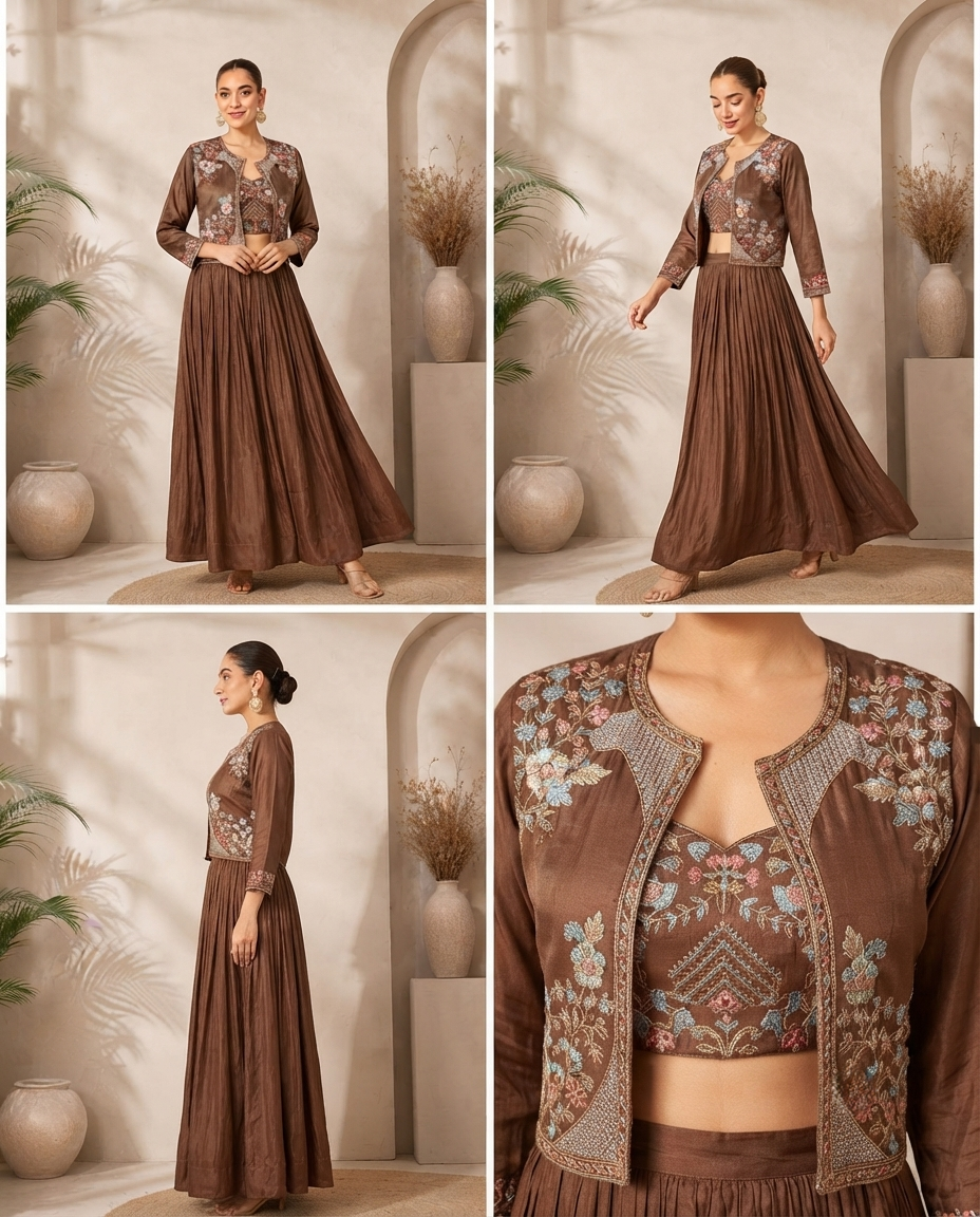 Classy Elegant Most Loved Designer Fusion Wear set For Women