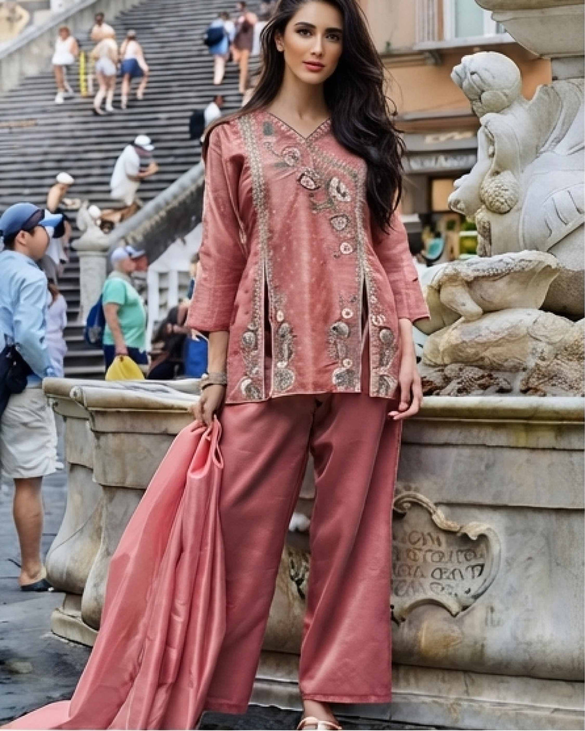 Classy Elegant Most Loved Designer Fusion Wear set For Women