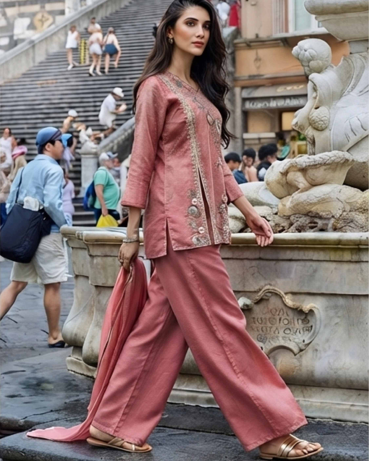 Classy Elegant Most Loved Designer Fusion Wear set For Women
