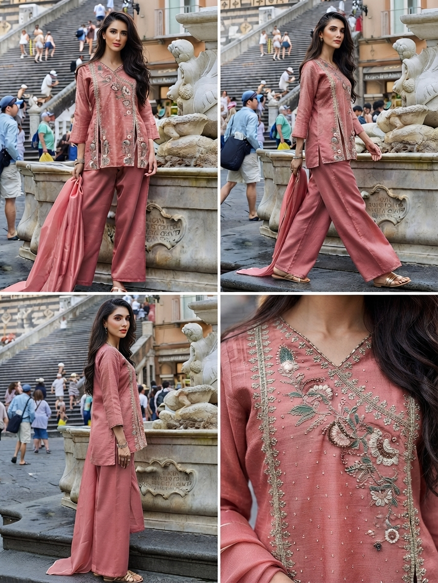 Classy Elegant Most Loved Designer Fusion Wear set For Women