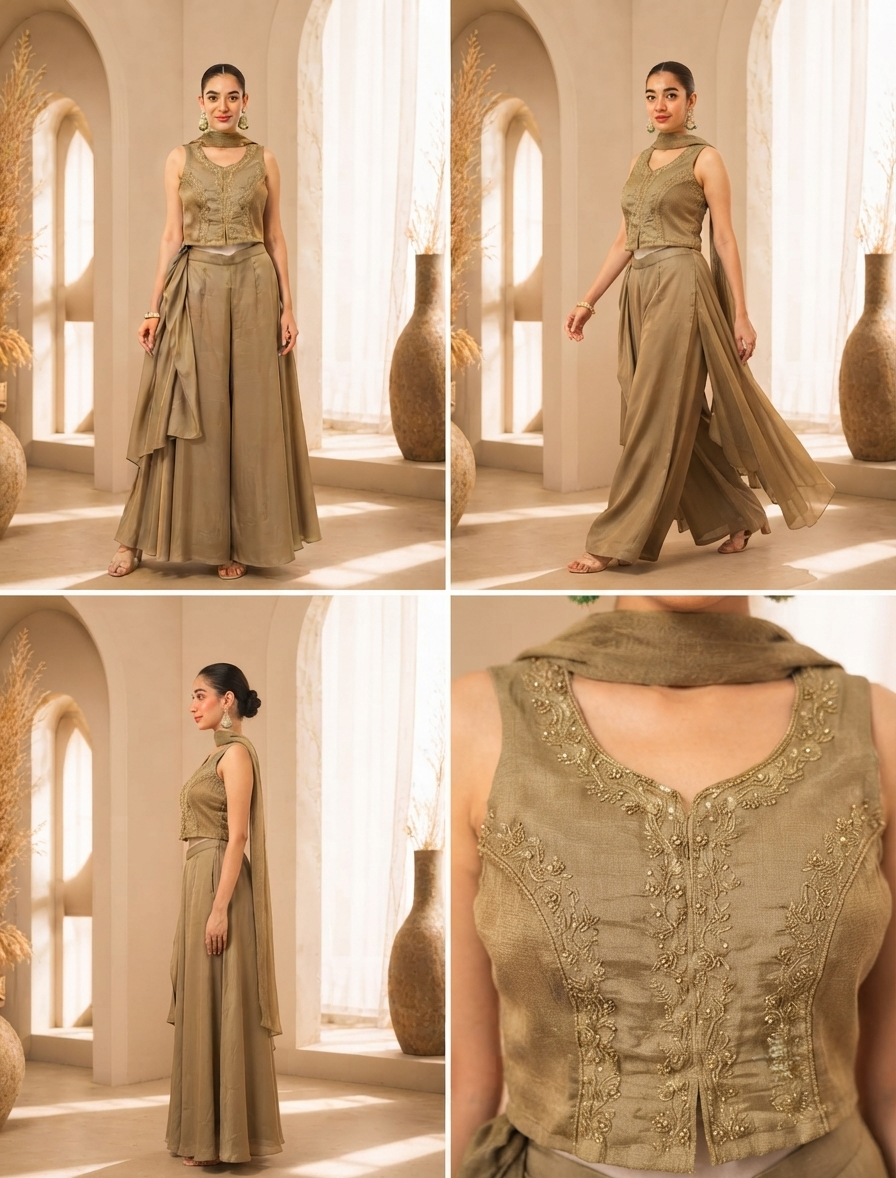 Classy Elegant Most Loved Designer Fusion Wear set For Women