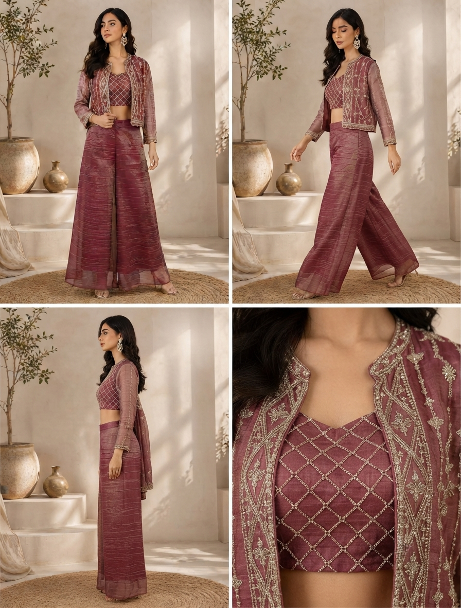 Classy Elegant Most Loved Designer Fusion Wear set For Women