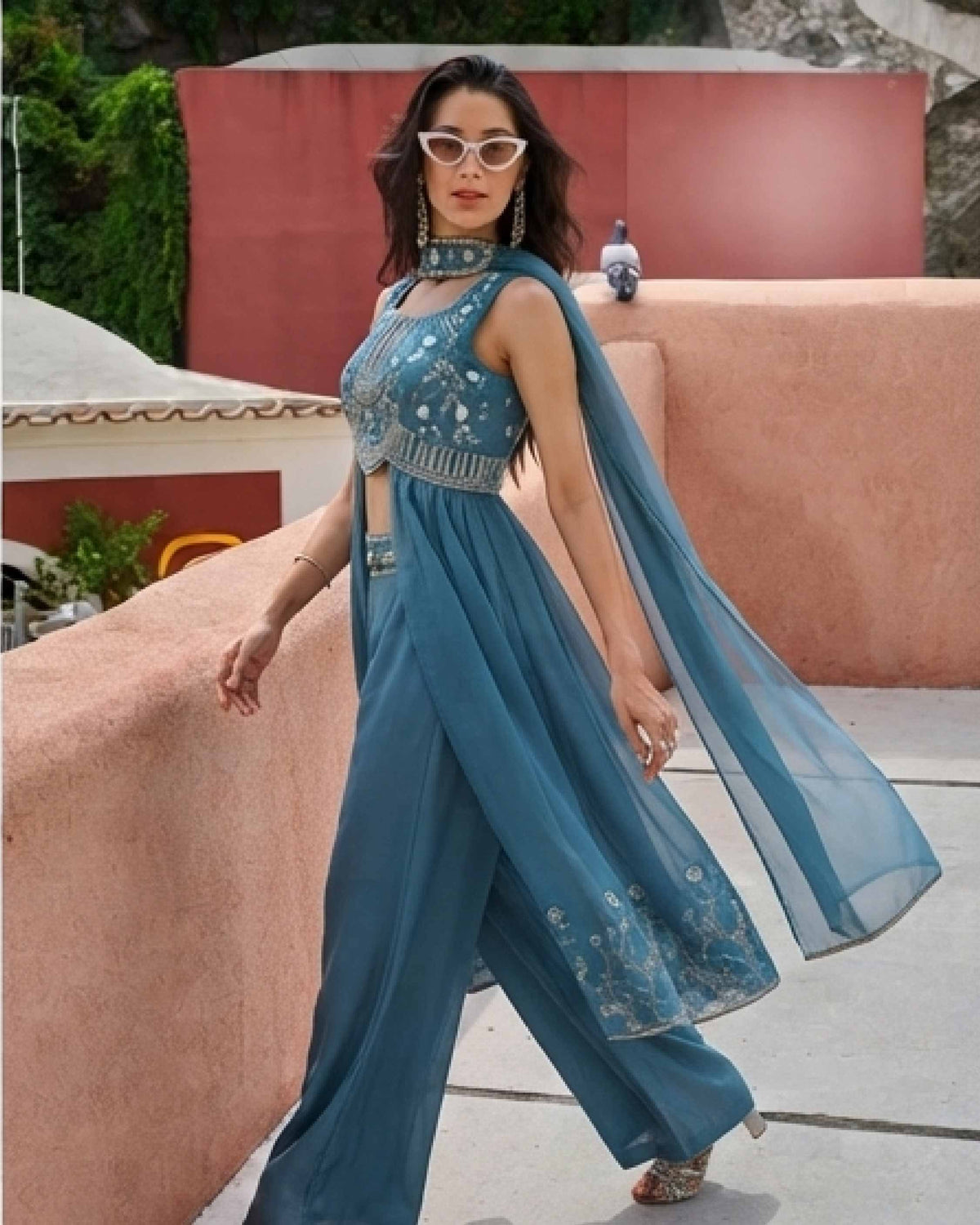 Classy Elegant Most Loved Designer Fusion Wear set For Women