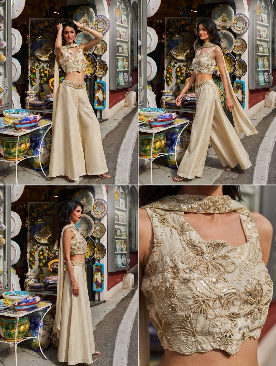 Classy Elegant Most Loved Designer Fusion Wear set For Women