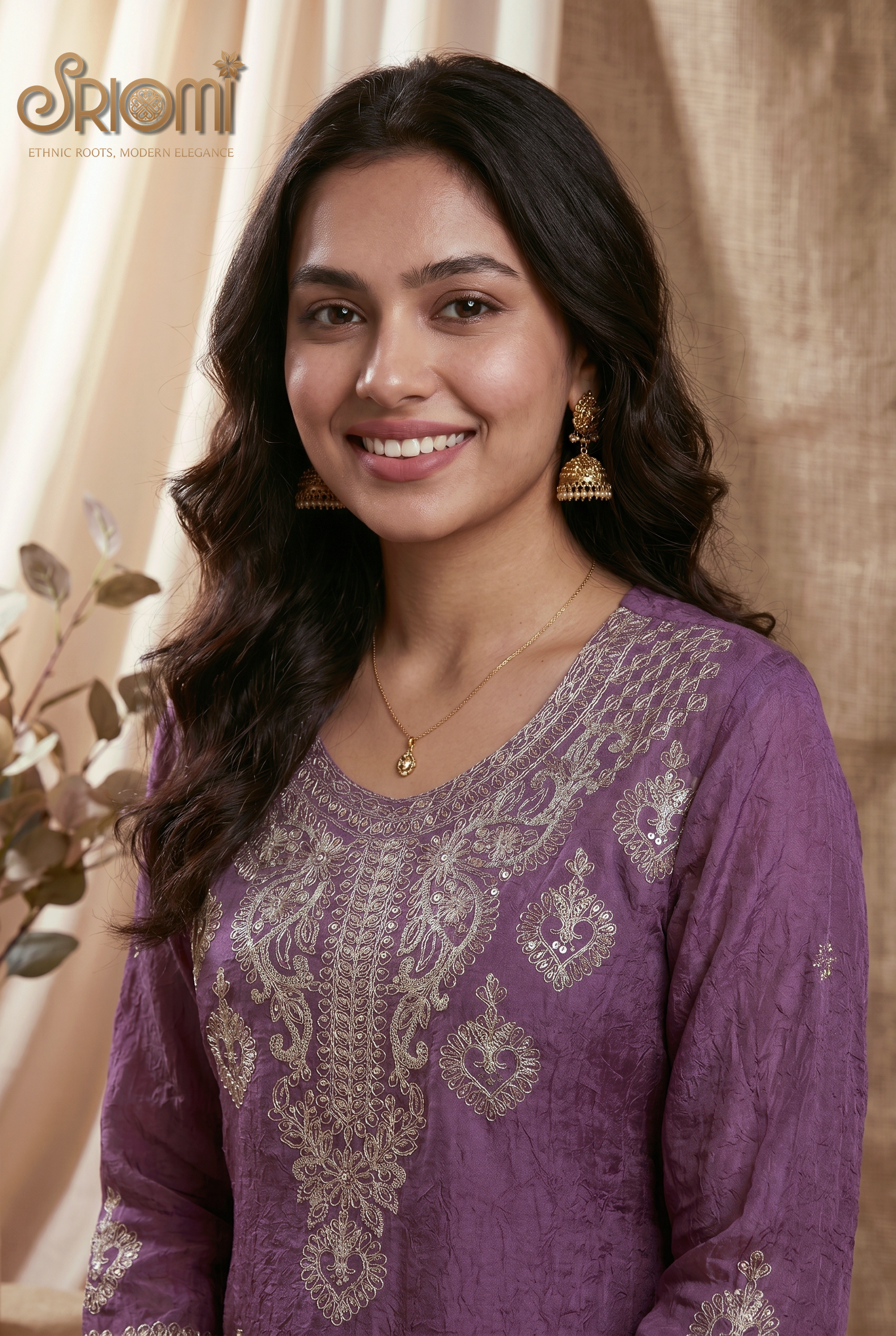 Embroidered Palazzo Suit Set