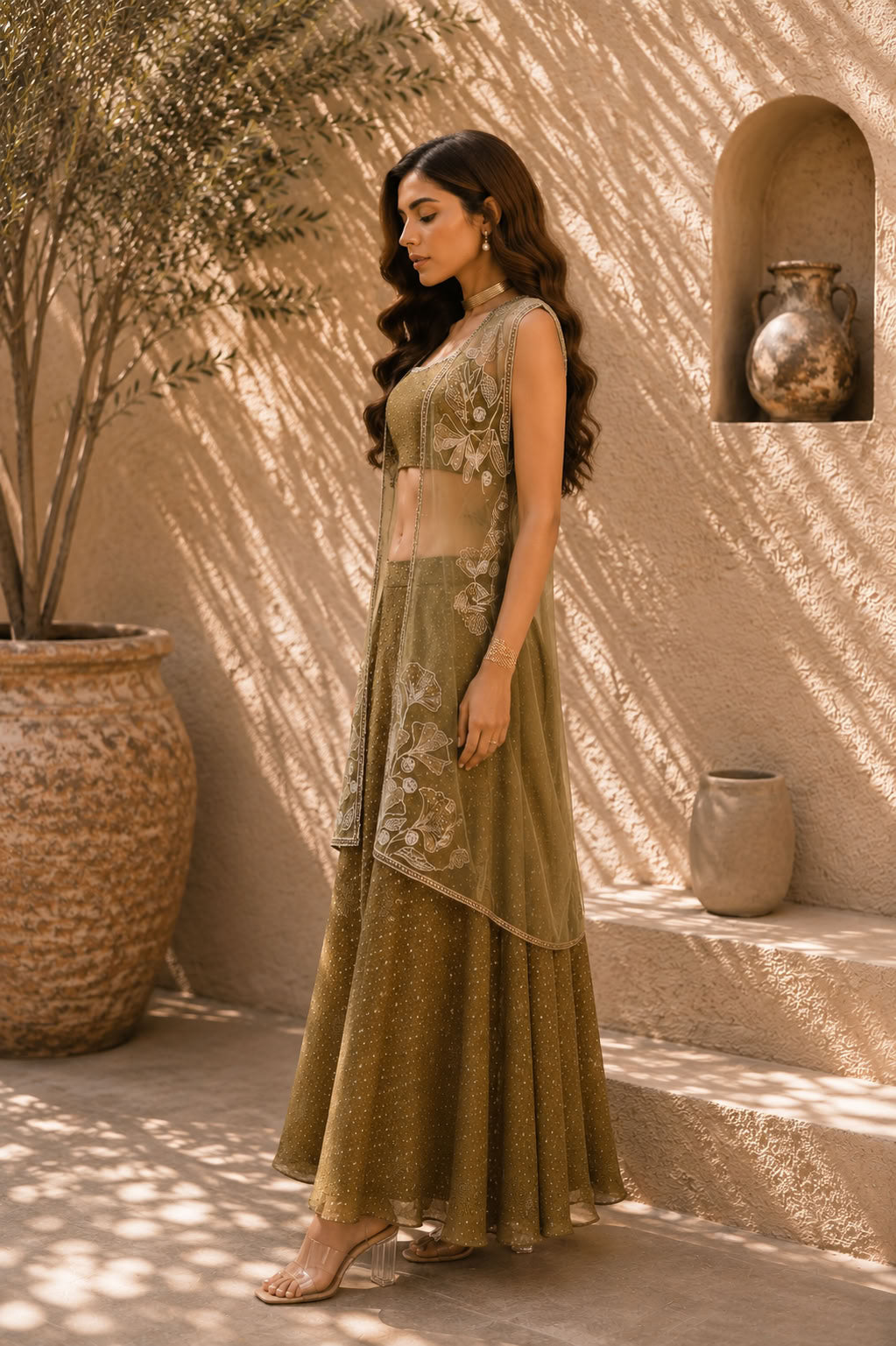 Classy Elegant Most Loved Designer Fusion Wear set For Women