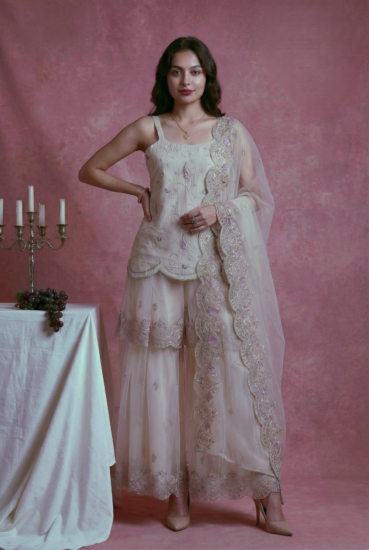 Classy Elegant Most Loved Designer Fusion Wear set For Women