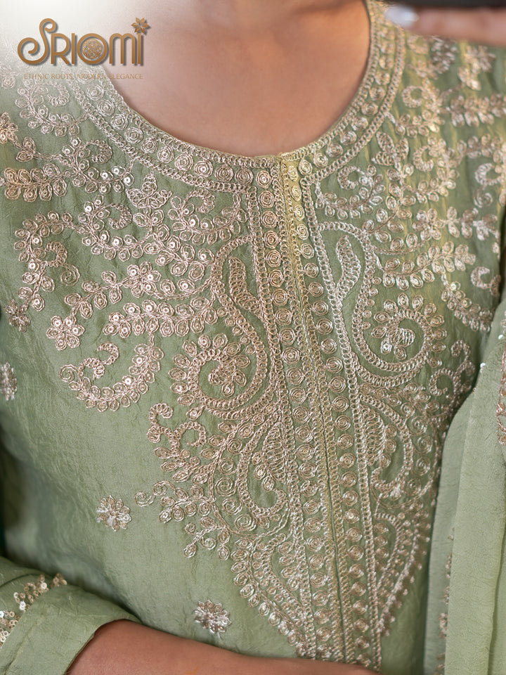 Embroidered Suit Set with Dupatta
