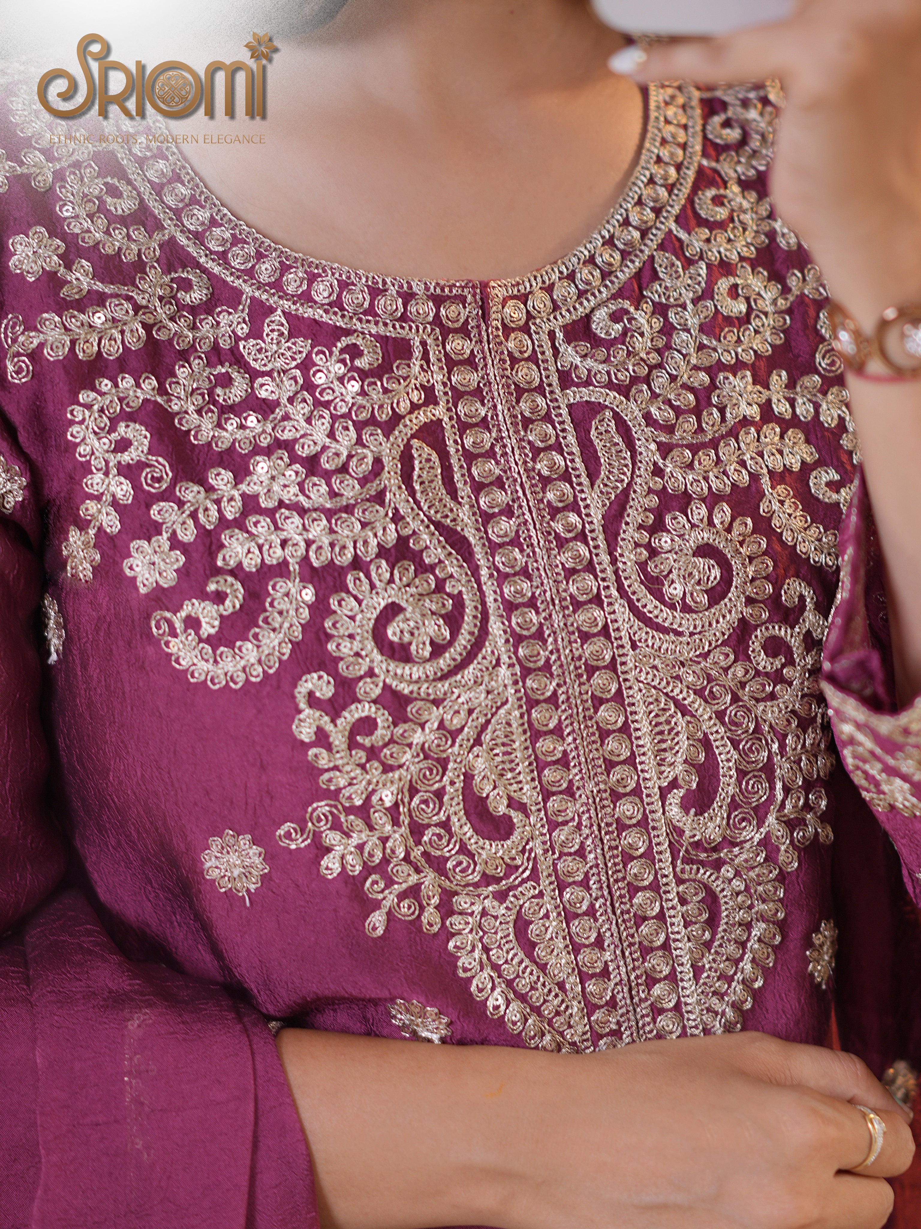 Embroidered Suit Set with Dupatta