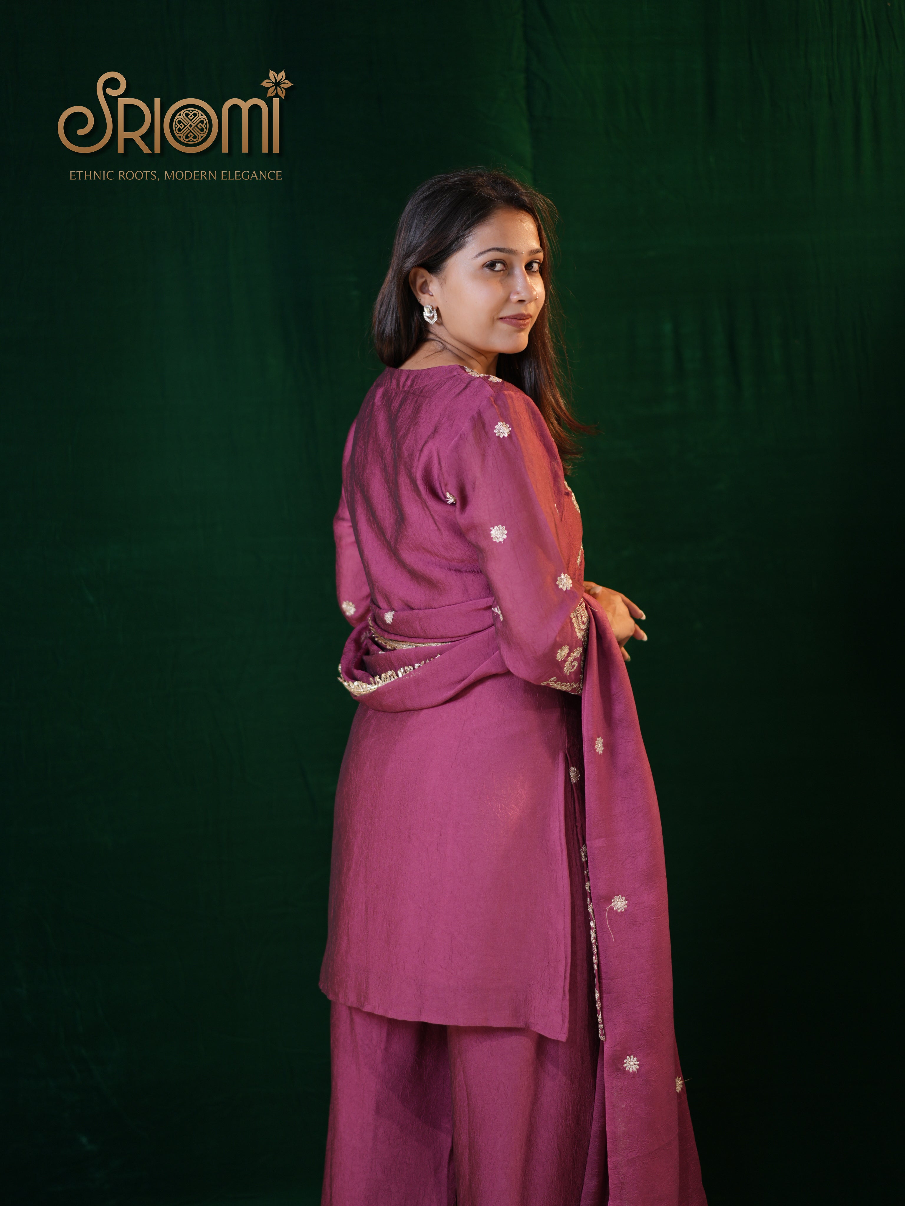Embroidered Suit Set with Dupatta