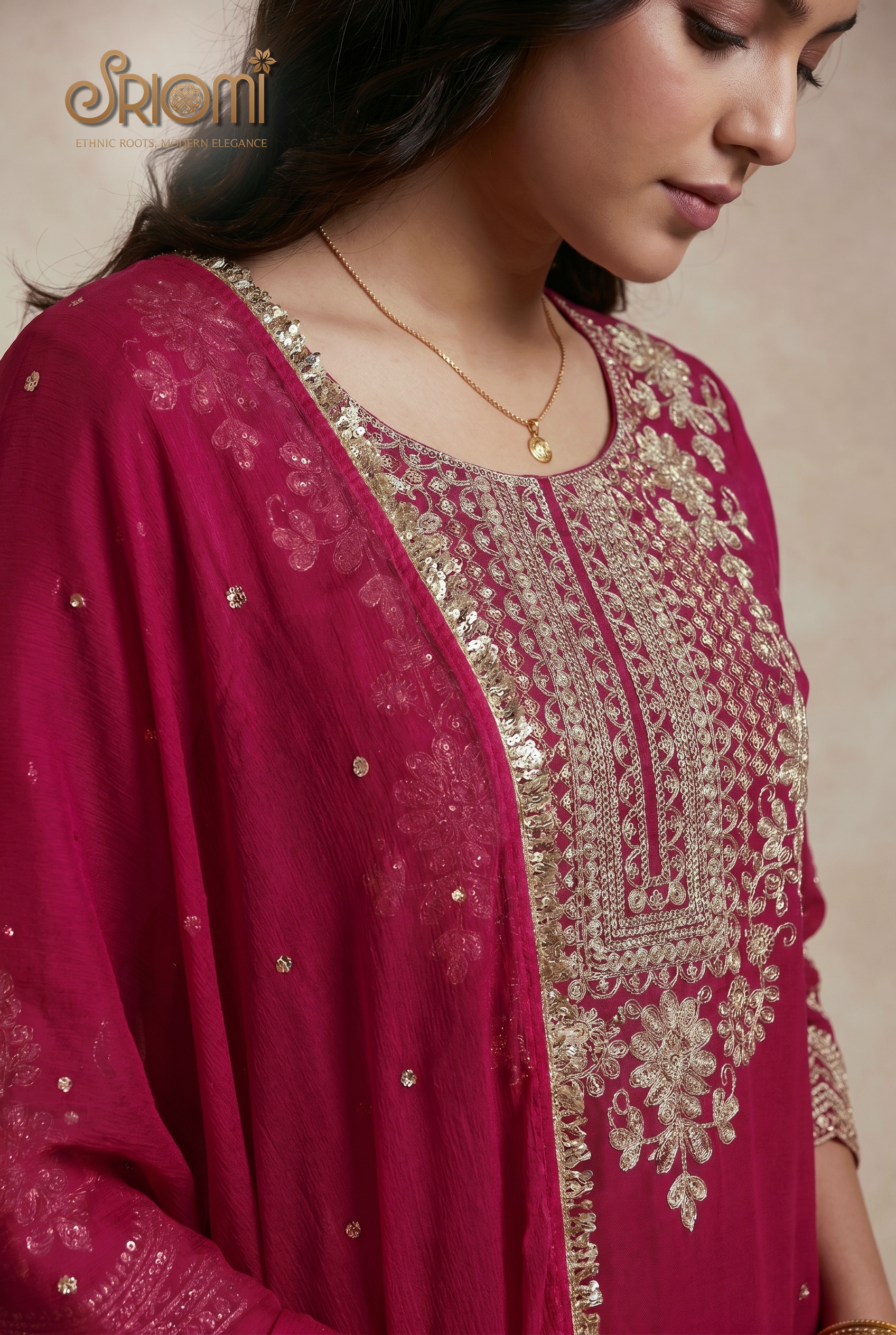 Embroidered Palazzo Suit Set