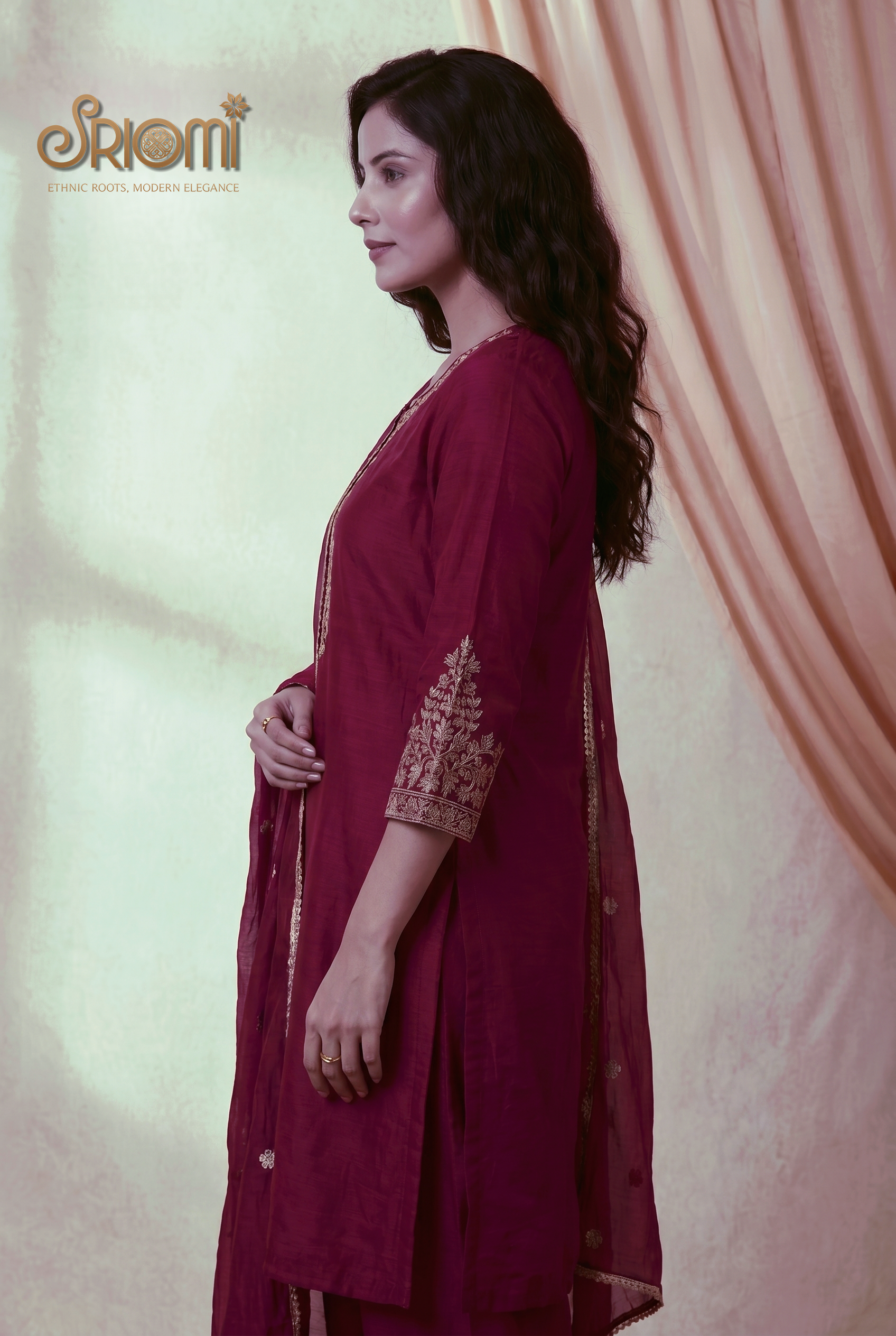 Embroidered Palazzo Suit Set