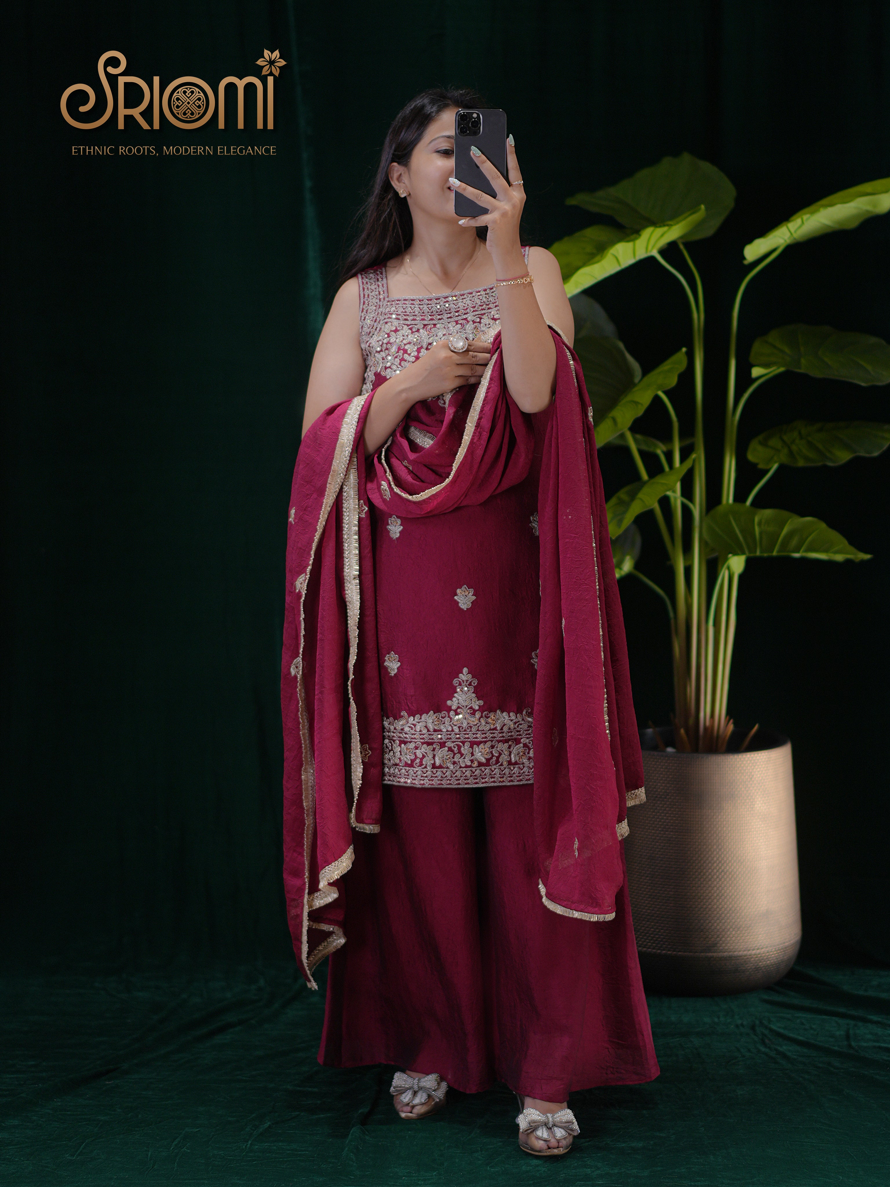Kurta Palazzo Set with Dupatta