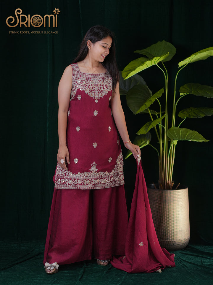 Kurta Palazzo Set with Dupatta
