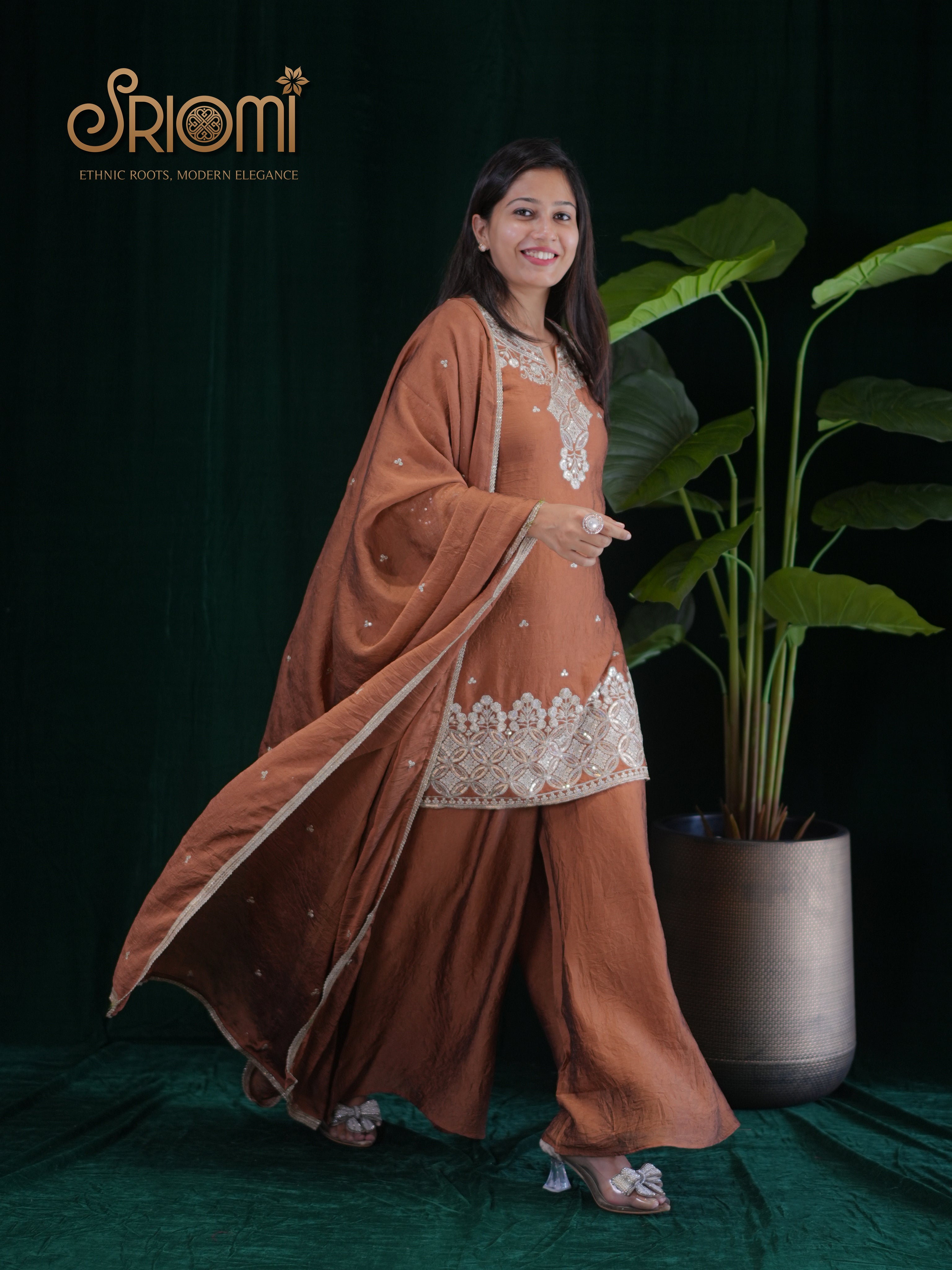 Kurta Palazzo Set with Dupatta