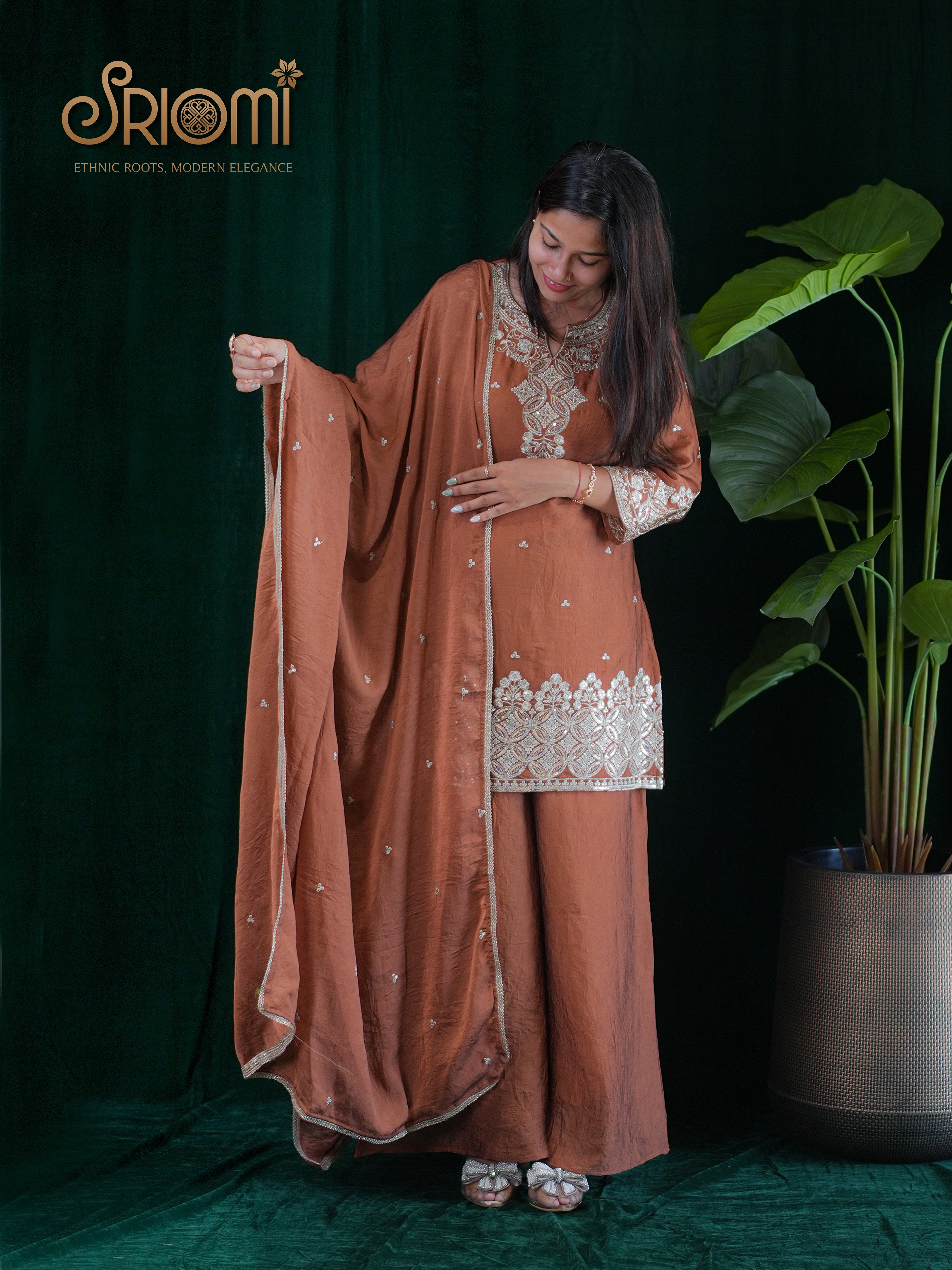 Kurta Palazzo Set with Dupatta