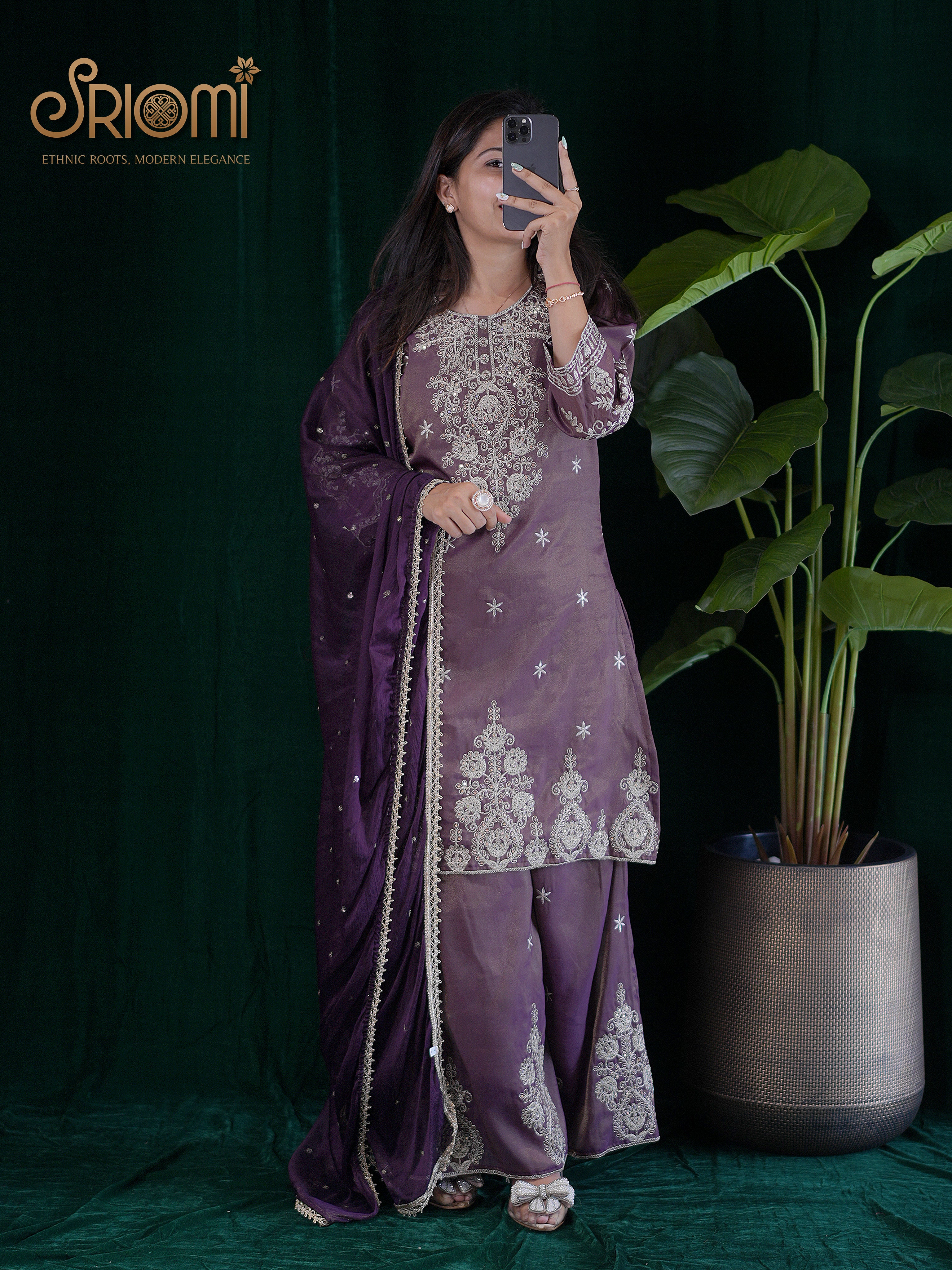 Kurta Palazzo Set with Dupatta