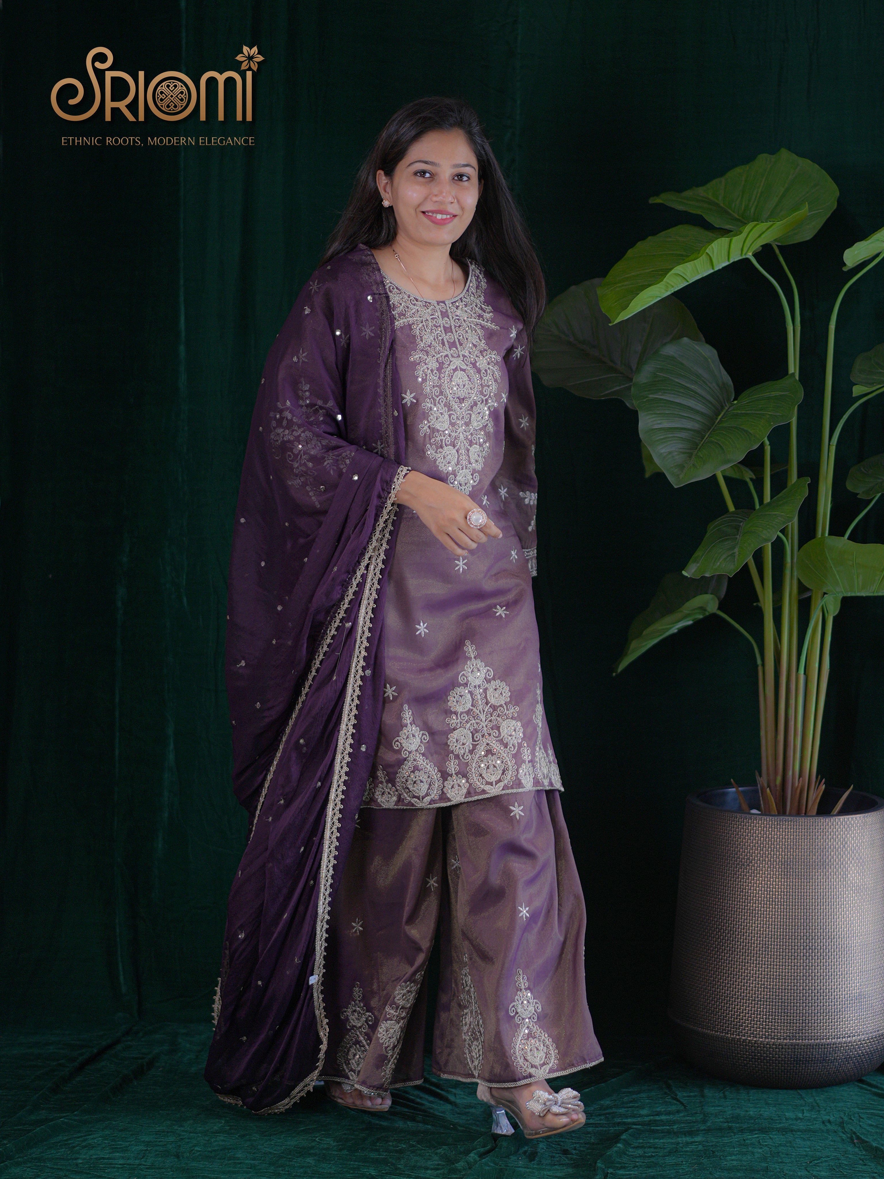 Kurta Palazzo Set with Dupatta