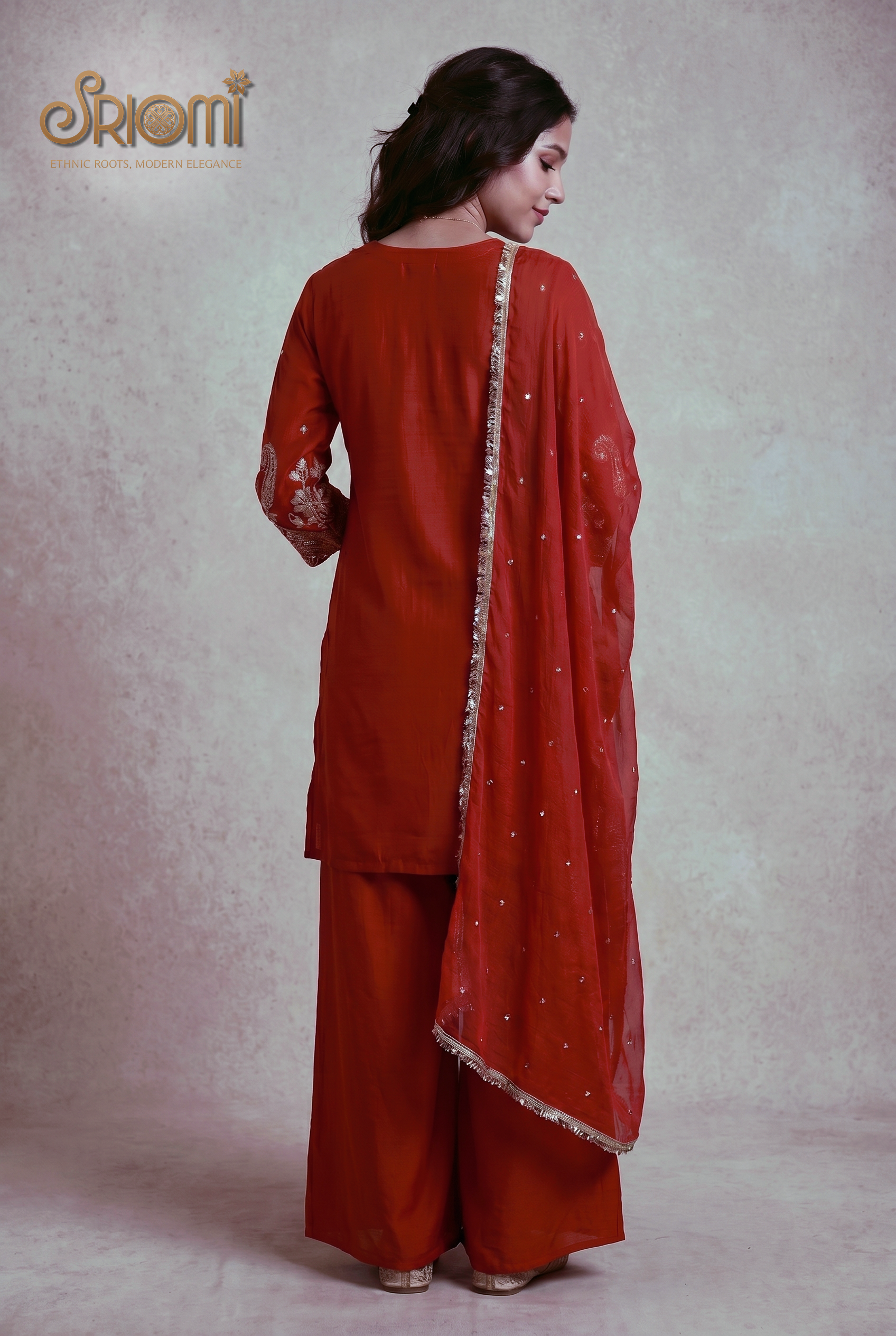 Embroidered Palazzo Suit Set
