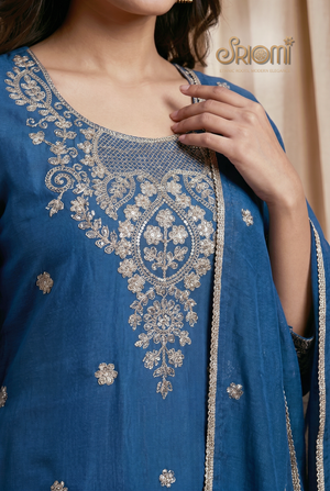 festive embroidered palazzo suit