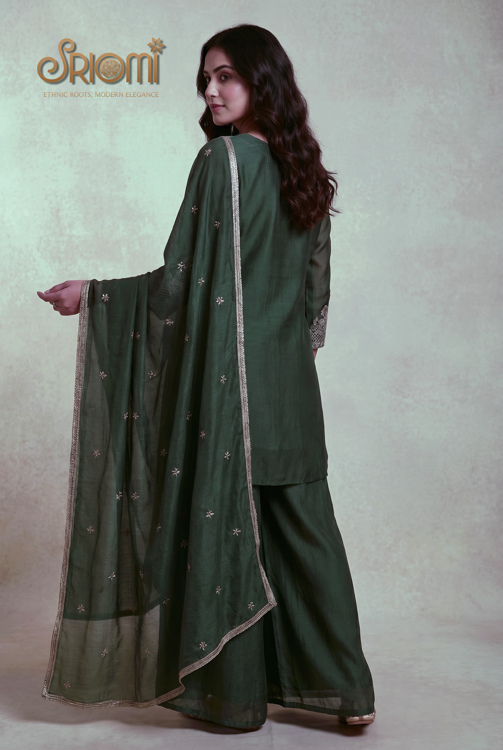 Embroidered Palazzo Suit Set