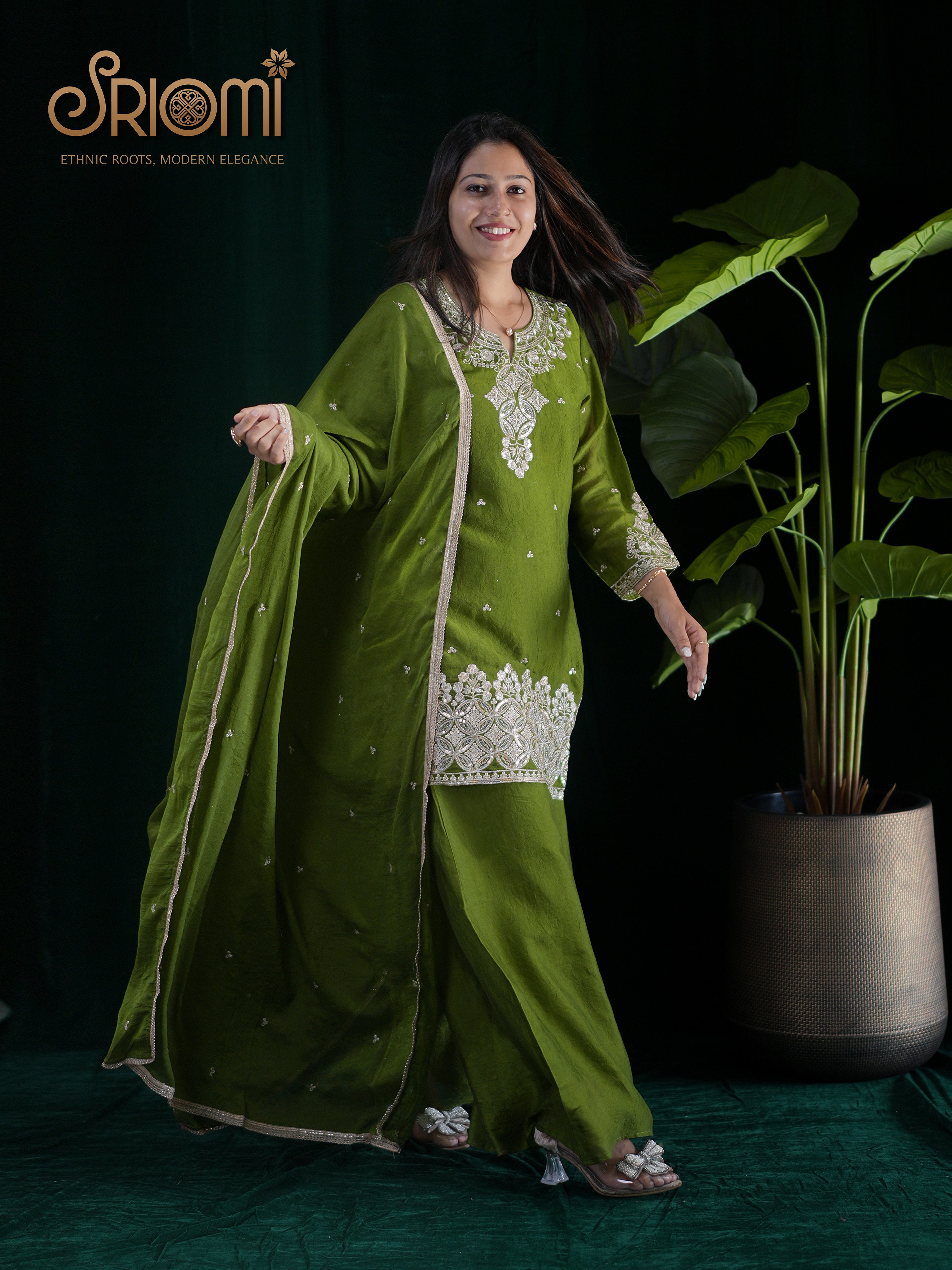 Kurta Palazzo Set with Dupatta
