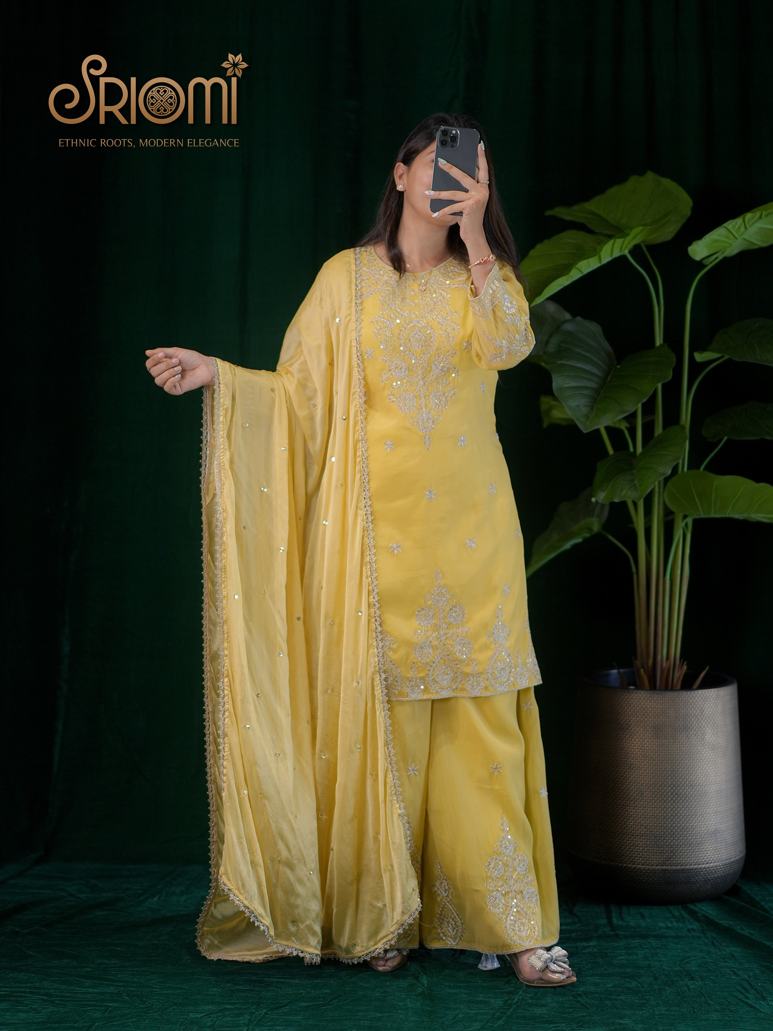 Kurta Palazzo Set with Dupatta