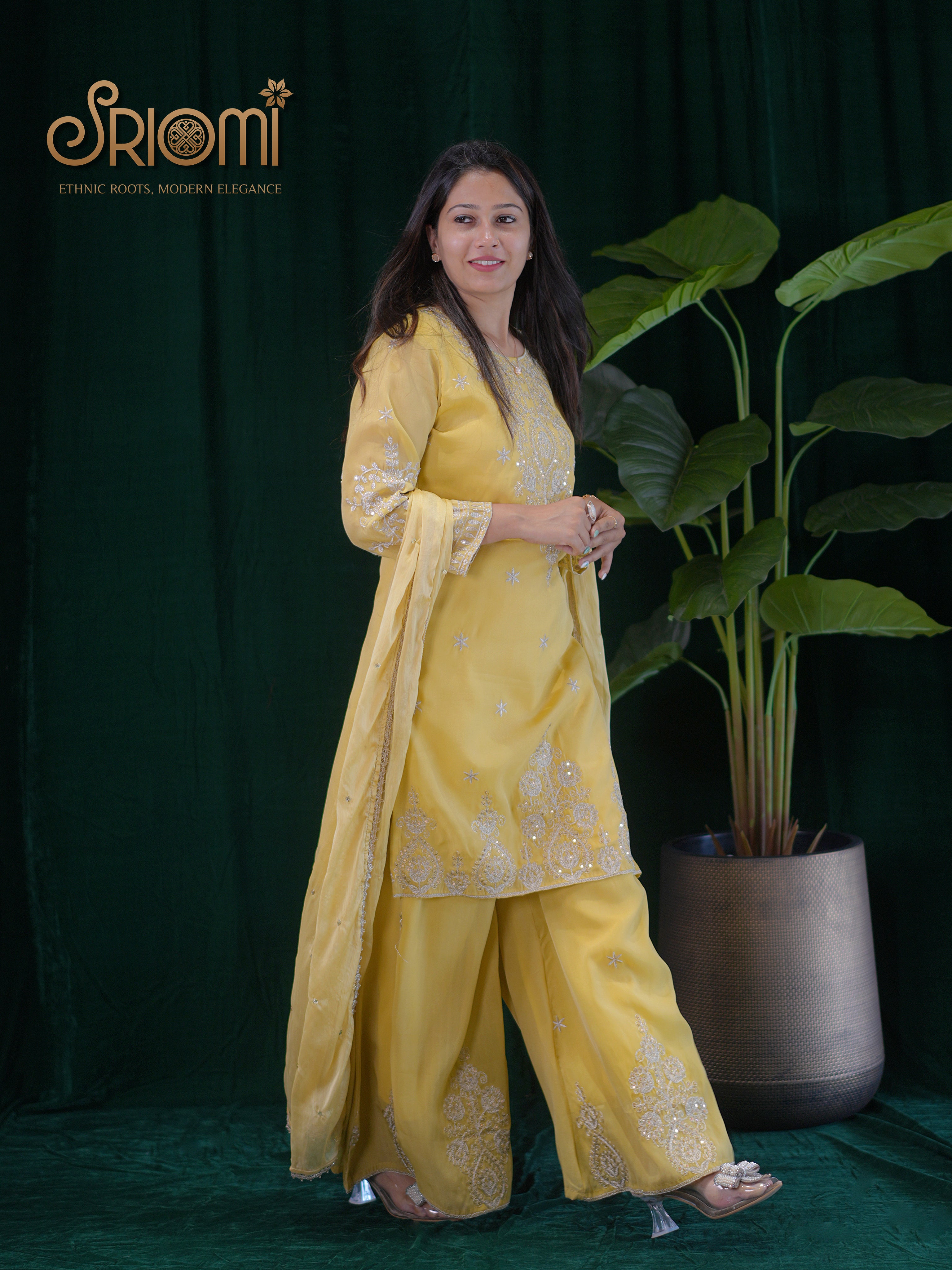 Kurta Palazzo Set with Dupatta