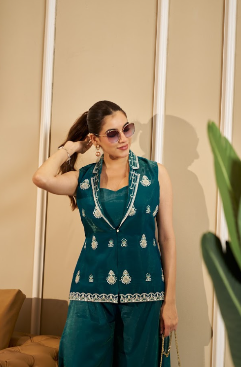 Classy Elegant Most Loved Fusion Wear set  For Women