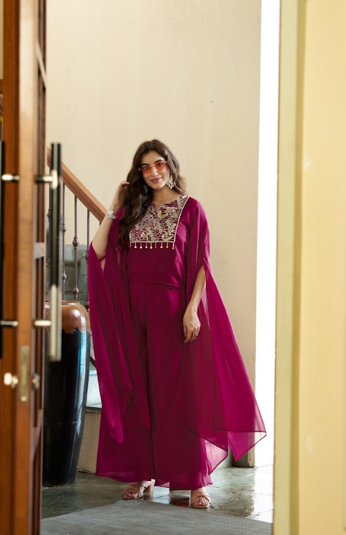 Classy Elegant Most Loved Fusion Wear set  For Women